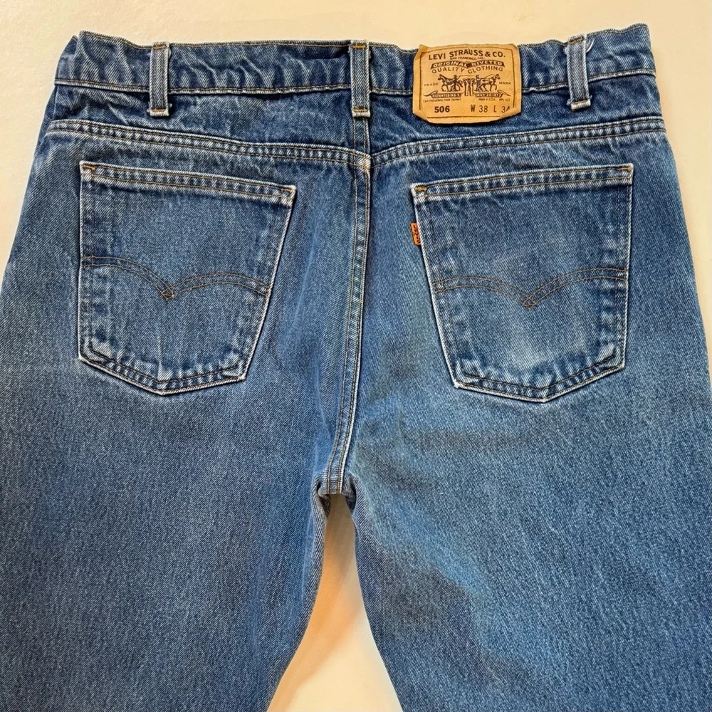 LEVI’s Vintage 506 Orange Tab Straight Leg Rare 4-Pocket Men’s Jeans (W38 L34)